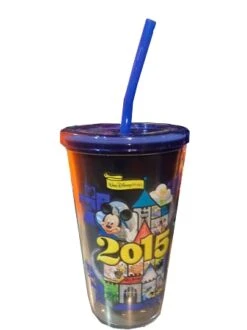Disney Tumbler With Straw - 2015 Mickey Mouse - Walt Disney World