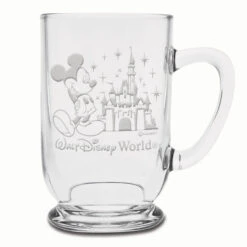 Disney Arribas Glass Mug - Mickey And Castle - Personalizable - 16oz