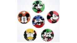 Disney Magnet Set - Mickey And Minnie Buttons - Set Of 6