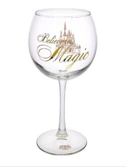 Disney Goblet Wine Glass - Believe In Magic - Castle
