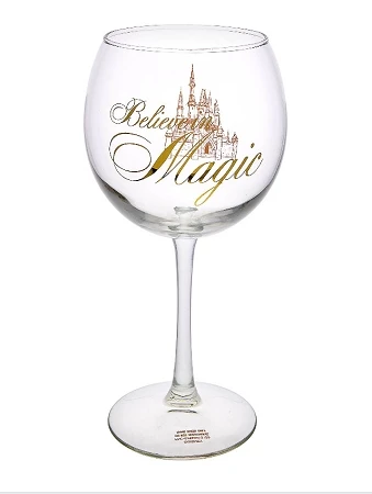 Disney Goblet Wine Glass - Believe In Magic - Castle 3 Disney Goblet Wine Glass - Believe In Magic - Castle