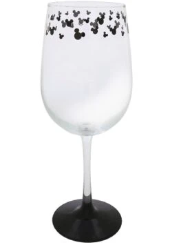 Disney Wine Glass - Mickey Mouse Icons - Black
