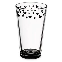Disney Glass Tumbler - Etched Mickey Mouse Icons - Black