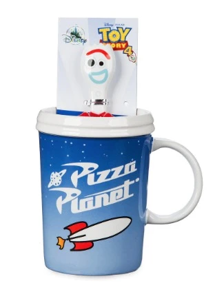 Disney Coffee Mug With Spoon - Pizza Planet And Forky - Toy Story 4