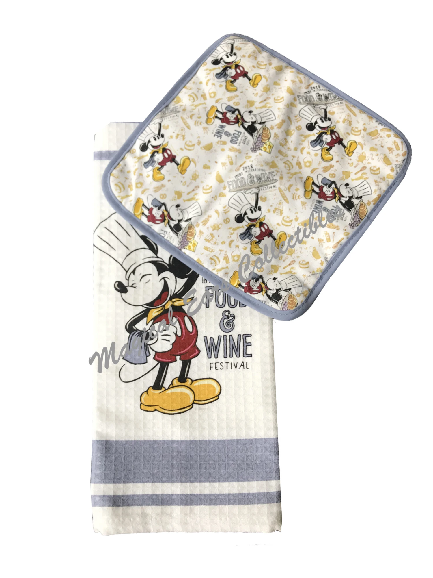 Disney Kitchen Towel & Pot Holder Set - 2018 Food And Wine - Mickey 3 Disney Kitchen Towel & Pot Holder Set - 2018 Food And Wine - Mickey