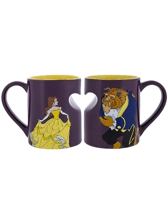 Disney Coffee Cup Mug Set - Beauty And The Beast Heart 3 Disney Coffee Cup Mug Set - Beauty And The Beast Heart