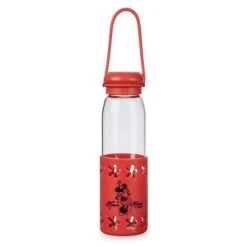 Disney Water Bottle - Minnie Mouse Glass With Grip
