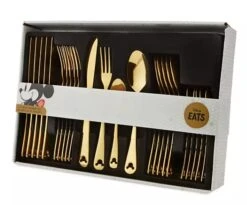 Disney Flatware Set - Mickey Mouse Icon - 24 Pc - GOLD