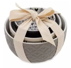 Disney Nested Bowl Set - Mickey Mouse Homestead - Cream & Black