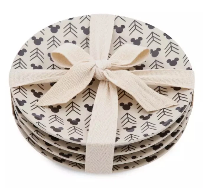 Disney Salad Plate Set - Mickey Mouse Homestead - Black & Cream 3 Disney Salad Plate Set - Mickey Mouse Homestead - Black & Cream