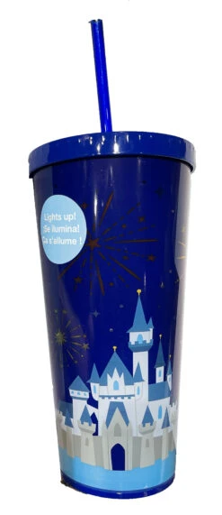 Disney Tumbler With Straw - Cinderella Castle - Light Up