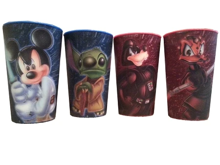 Disney Plastic Cups Set - Star Wars Characters - Lenticular 3 Disney Plastic Cups Set - Star Wars Characters - Lenticular